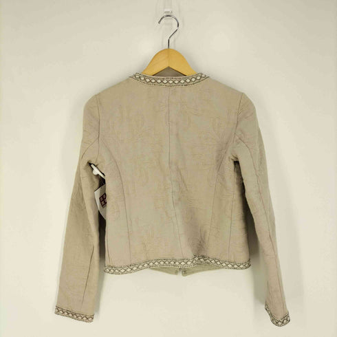 マンゴ MANGO ビジューテープ ジャガードノーカラージャケット レディース import:XS