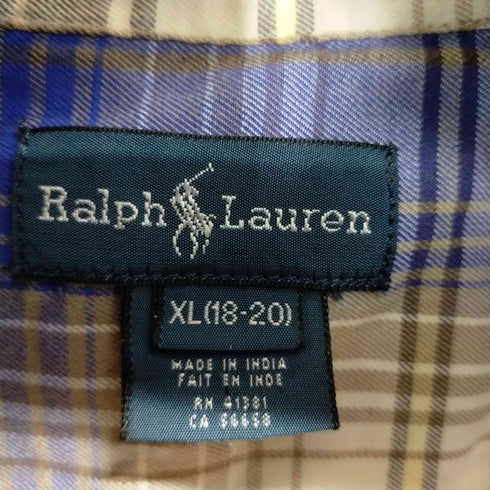ラルフローレン RALPH LAUREN ポニー刺繍 チャックシャツ メンズ import:XL