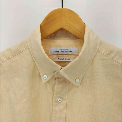 ユナイテッドアローズグリーンレーベルリラクシング UNITED ARROWS green label relaxing NM ストレッチ フレンチリネン シャンブレー ボタンダウン シャツ メンズ JPN:M