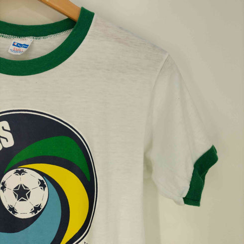 チャンピオン Champion 70s USA製 バータグ フロントプリント リンガーTシャツ メンズ import:S