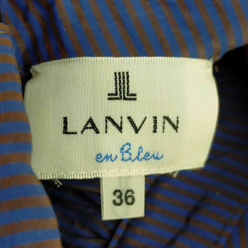 ランバンオンブルー LANVIN en Bleu ロールカラーギャザーヘムワンピース レディース DE:36