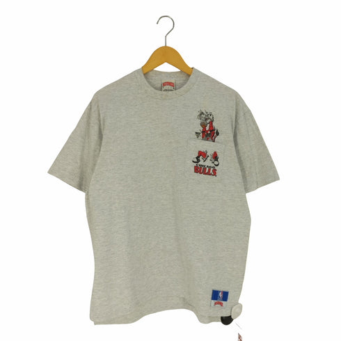ナツメグ NUTMEG 90s USA製 シングルステッチ NBA チームロゴプリント ポケットTシャツ メンズ import:L
