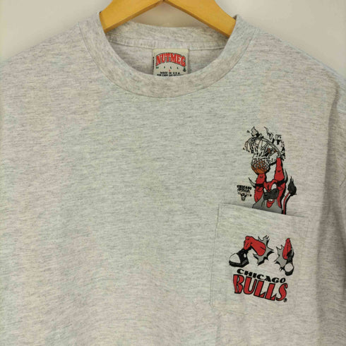 ナツメグ NUTMEG 90s USA製 シングルステッチ NBA チームロゴプリント ポケットTシャツ メンズ import:L