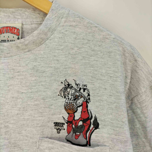ナツメグ NUTMEG 90s USA製 シングルステッチ NBA チームロゴプリント ポケットTシャツ メンズ import:L