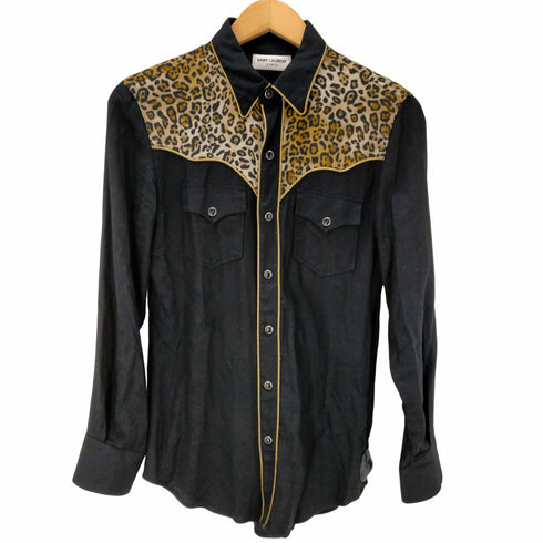 サンローランパリ SAINT LAURENT PARIS 17aw レオパード ロックスリムシャツ メンズ import:S