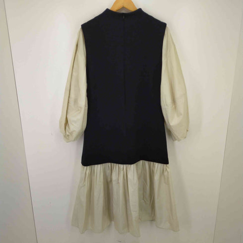 ランバンオンブルー LANVIN en Bleu ボリュームスリーブコンビワンピース レディース DE:36