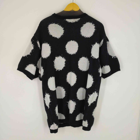 ワイズ Ys HALF SLEEVE KNIT TOPS / DOTS JACQUARD (BLACK) メンズ 3