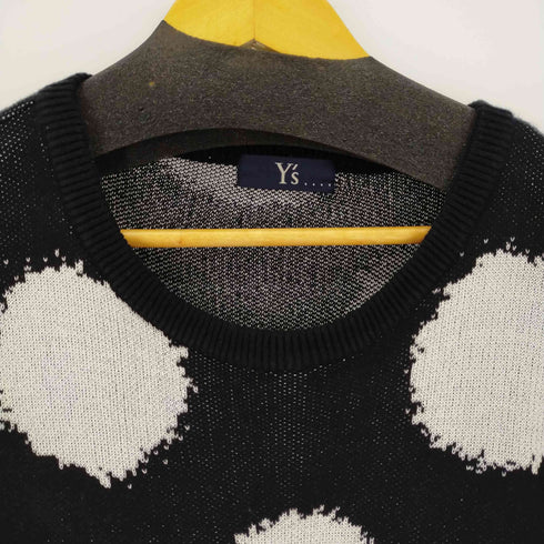 ワイズ Ys HALF SLEEVE KNIT TOPS / DOTS JACQUARD (BLACK) メンズ 3