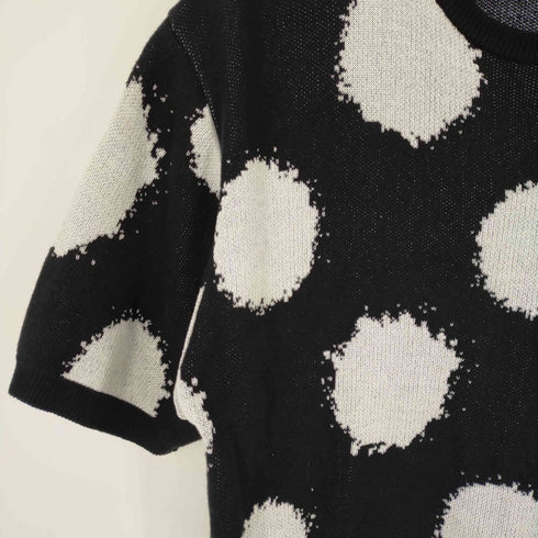 ワイズ Ys HALF SLEEVE KNIT TOPS / DOTS JACQUARD (BLACK) メンズ 3