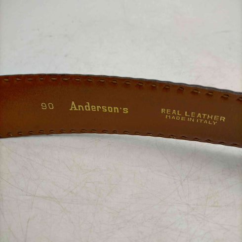 アンダーソンズ Andersons イタリア製 REAL LEATHER トップ式バックル レザー ベルト メンズ 90