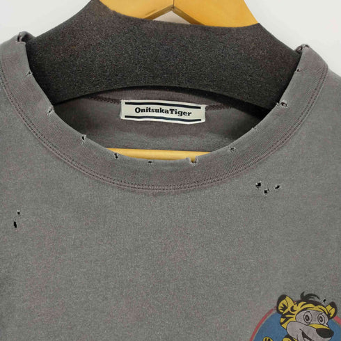 オニツカタイガー ONITSUKA TIGER ダメージ加工 グラフィックプリント半袖Tシャツ メンズ XL