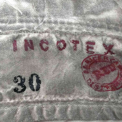 インコテックス INCOTEX 製品染め 花柄 リネン混ストレートパンツ メンズ