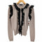 ドルチェアンドガッバーナ DOLCE&GABBANA レースフリル カシミア100% カーディガン レディース EUR:42