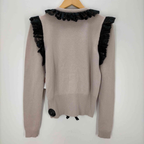ドルチェアンドガッバーナ DOLCE&GABBANA レースフリル カシミア100% カーディガン レディース EUR:42