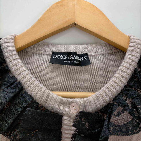 ドルチェアンドガッバーナ DOLCE&GABBANA レースフリル カシミア100% カーディガン レディース EUR:42