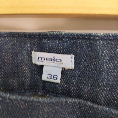 マーロ malo イタリア製 ストレート ジップフライ デニム パンツ 濃紺 メンズ 36