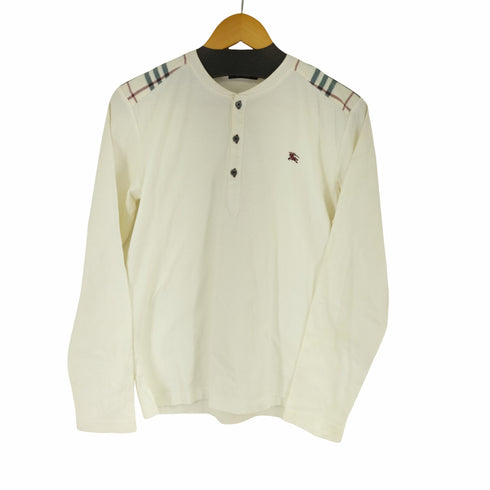 バーバリーブラックレーベル BURBERRY BLACK LABEL ロゴ刺繍ヘンリーネックTシャツ メンズ 2