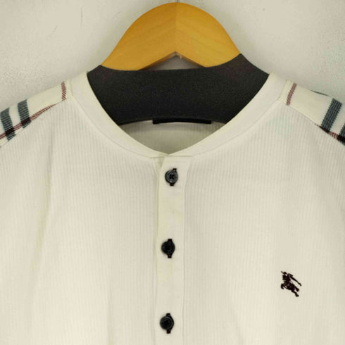 バーバリーブラックレーベル BURBERRY BLACK LABEL ロゴ刺繍ヘンリーネックTシャツ メンズ 2