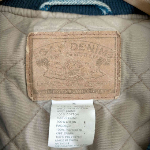 ギャップデニム GAP DENIM 90s 裏地キルティング デニムスタジアムジャケット メンズ import:M