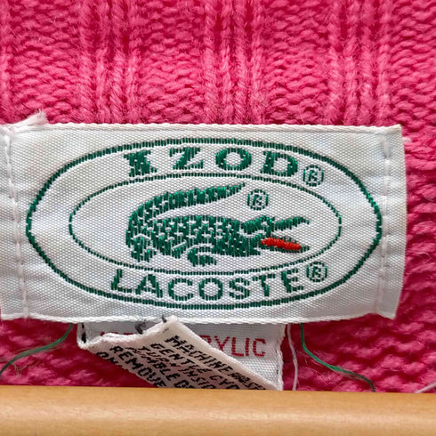 ラコステ LACOSTE ロゴワッペン アクリル ボーダー カーディガン レディース import:M