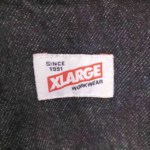 エクストララージ X-LARGE ブラックデニムオーバーオール メンズ L