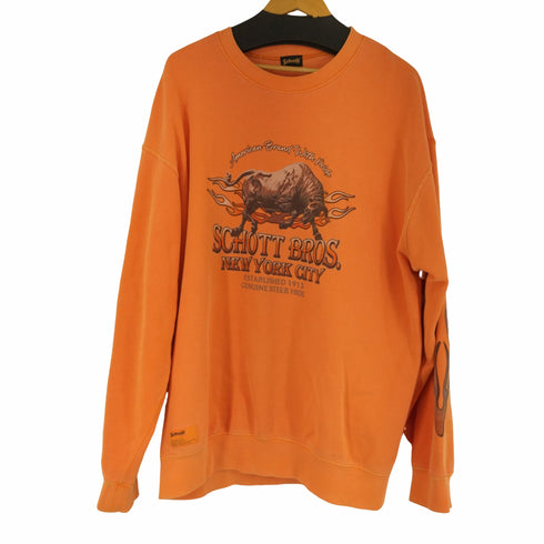 ショット Schott PIGMENT O/D CREW SWEAT BULL FIRE/ピグメント クルースウェット 'ブルファイア' メンズ 2XL