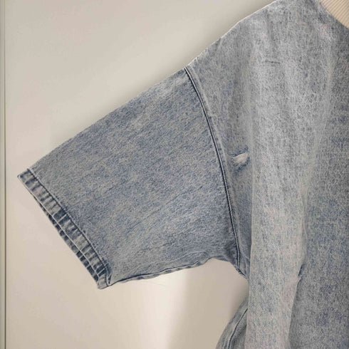 ザラ ZARA ダメージ加工デニムスウェット メンズ S