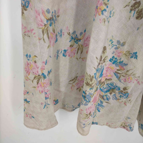 ローラアシュレイ LAURA ASHLEY 花柄 リネン混 半袖ワンピース レディース 13