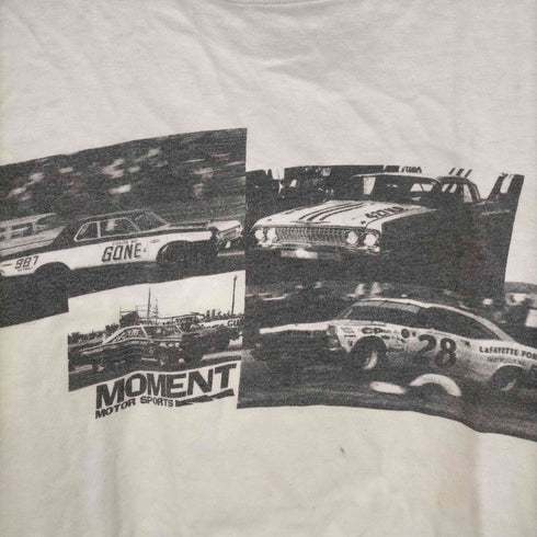 MOMENT MOTOR SPORTS 90s ONEITAボディ シングルステッチ 両面プリント クルーネックTシャツ 裏原 メンズ JPN:L