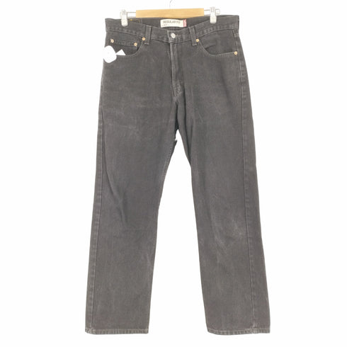 リーバイス Levis 505 REGULAR FIT ジップアップ ストレートブラックデニム メンズ W34 L32