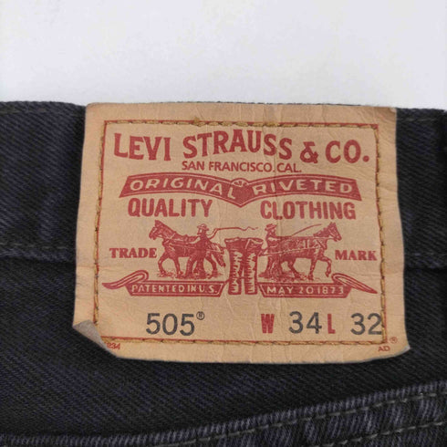 リーバイス Levis 505 REGULAR FIT ジップアップ ストレートブラックデニム メンズ W34 L32