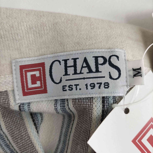 チャップス CHAPS ストライプ コットンポロシャツ メンズ JPN:M