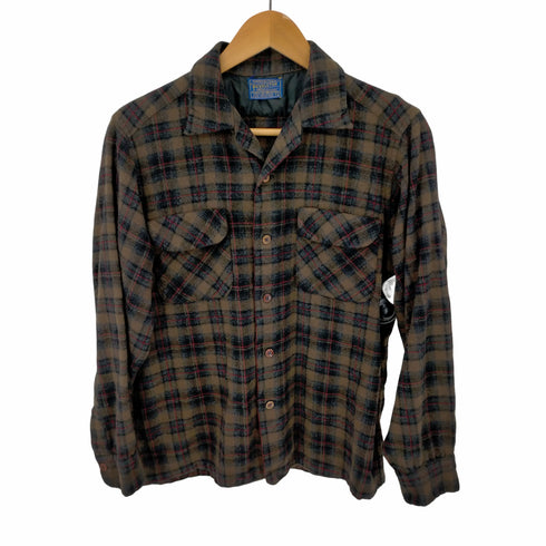 ペンドルトン PENDLETON 50S ウールチェックオープンカラーシャツ 両フラップポケット メンズ import:M
