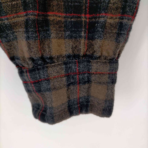 ペンドルトン PENDLETON 50S ウールチェックオープンカラーシャツ 両フラップポケット メンズ import:M