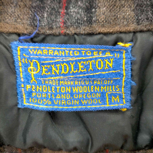 ペンドルトン PENDLETON 50S ウールチェックオープンカラーシャツ 両フラップポケット メンズ import:M