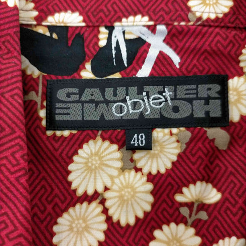 ゴルチエオムオブジェ GAULTIER HOMME objet 和柄 菊 オープンカラーシャツ メンズ JPN:48