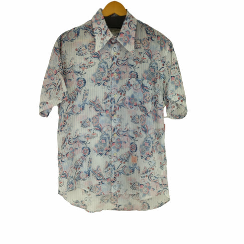 アレッサンドロジェラルデスキー ALESSANDRO GHERARDESCHI イタリア製 総柄ストライプ 半袖シャツ メンズ import:XL