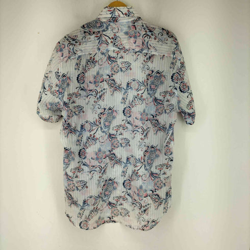 アレッサンドロジェラルデスキー ALESSANDRO GHERARDESCHI イタリア製 総柄ストライプ 半袖シャツ メンズ import:XL