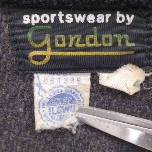 gondon 50~60s 棒TALON ニット切替 ジップアップブルゾン ユニオンチケット ILGWU メンズ import:M