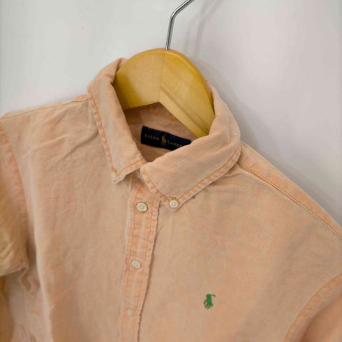 ラルフローレン RALPH LAUREN 現行タグ スモールポニー刺繍リネンBDシャツ メンズ import:S