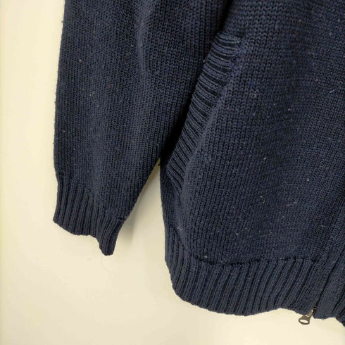 エディーバウアー Eddie Bauer ダブルジップノルディック柄 ショールカラーウールジップアップニット メンズ import:M