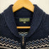 エディーバウアー Eddie Bauer ダブルジップノルディック柄 ショールカラーウールジップアップニット メンズ import:M