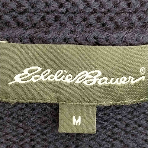 エディーバウアー Eddie Bauer ダブルジップノルディック柄 ショールカラーウールジップアップニット メンズ import:M