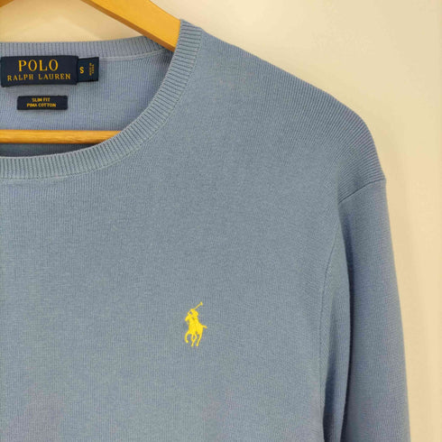 ポロラルフローレン POLO RALPH LAUREN SLIM FIT ポニー刺繍 ピマコットン クルーネックニット メンズ import:S