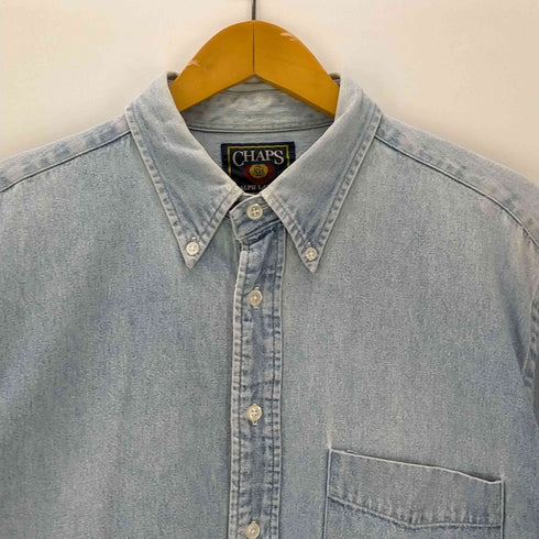 チャップスラルフローレン CHAPS RALPH LAUREN 80S ボタンダウン デニム 長袖シャツ メンズ import:L