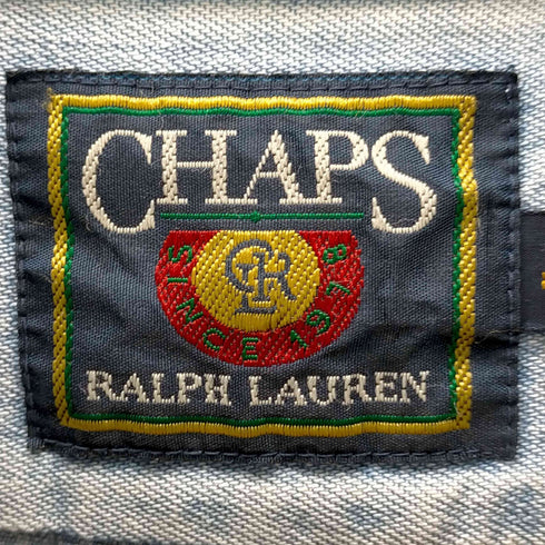 チャップスラルフローレン CHAPS RALPH LAUREN 80S ボタンダウン デニム 長袖シャツ メンズ import:L