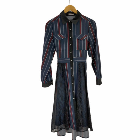 アクシーズファム axes femme レース切替 シャツワンピース レディース JPN:M