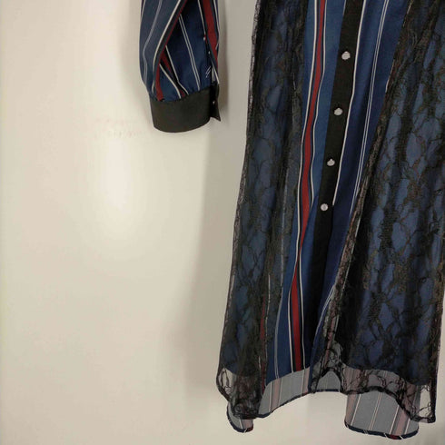 アクシーズファム axes femme レース切替 シャツワンピース レディース JPN:M
