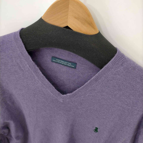 ポロバイラルフローレン Polo by RALPH LAUREN PIMA COTTON ポニー刺繍Vネックニット メンズ