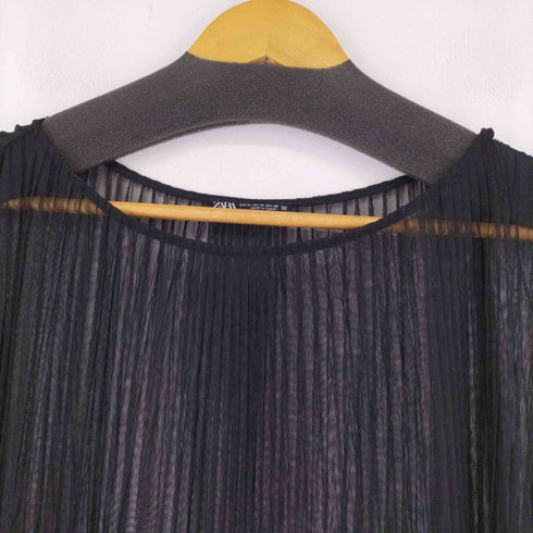 ザラ ZARA シースルー プリーツワンピース レディース JPN:M